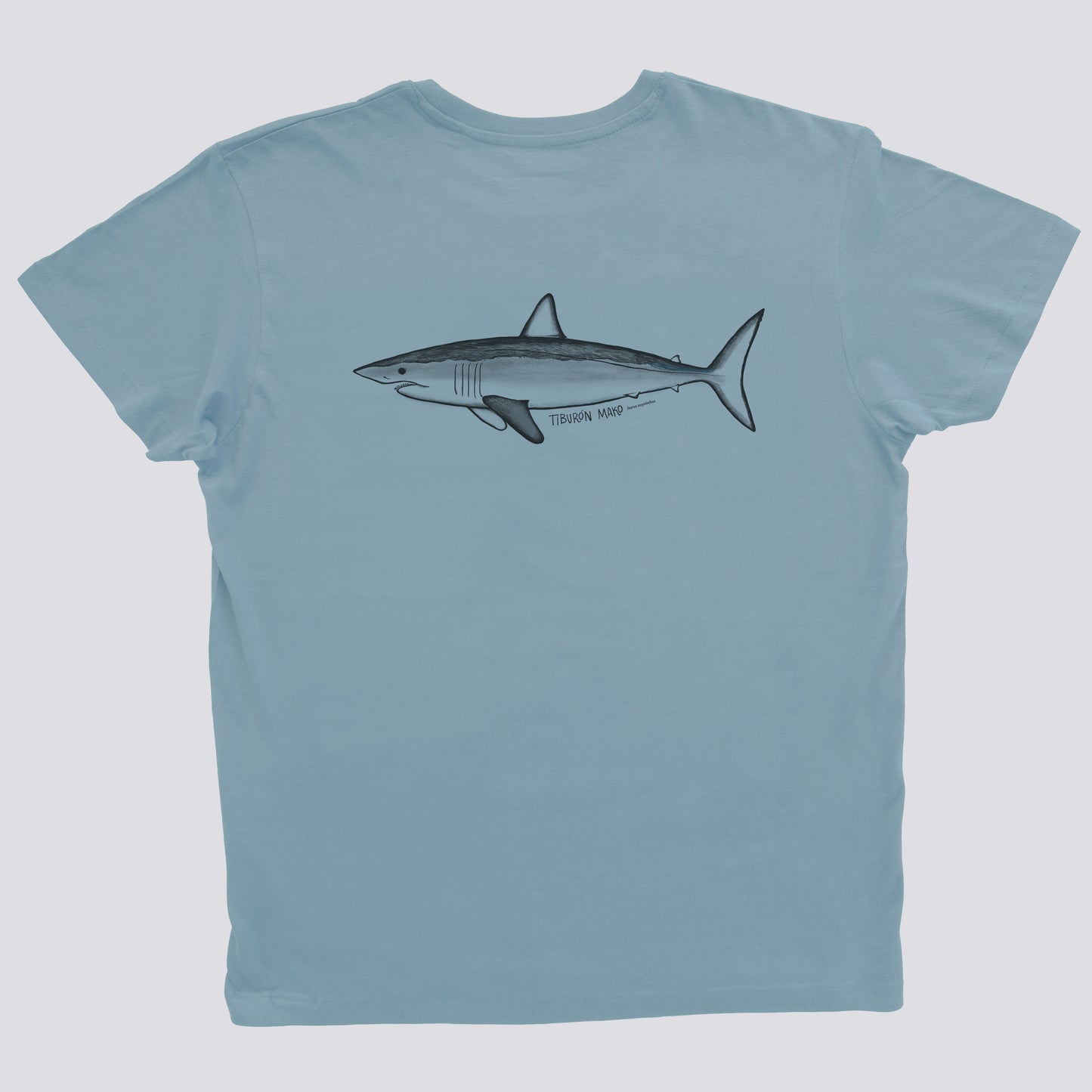 Polera Tiburón Mako · Celeste